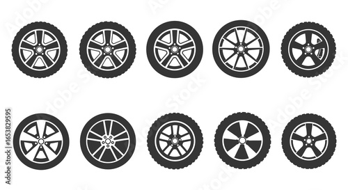 Collection of Car Wheel Designs Variety of Rims and Tire Styles