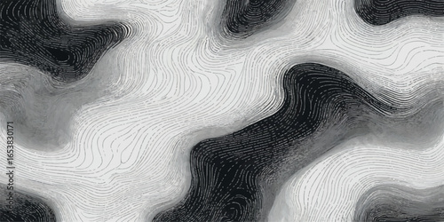 Abstract halftone topographic contour map lines vector design
