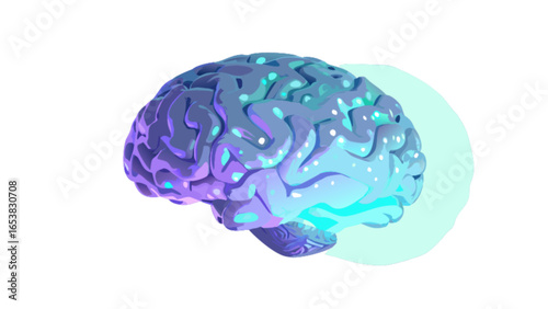 Brain power illustration for mental health awareness and cognitive function enhancement with neurology concept