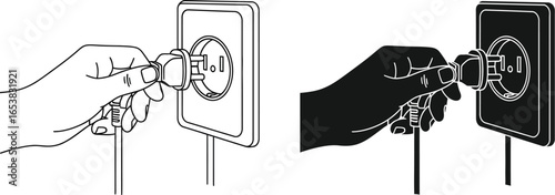 Power outlet plug in illustration electrical socket concept