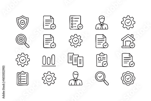 Process Management and Workflow Optimization Outline Icon Pack