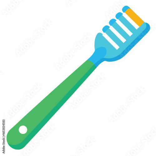Kids toothbrush illustration isolated on a white background, perfect for dental health and care.