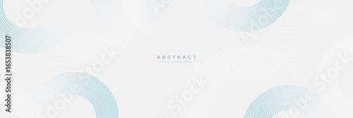 Abstract blue and white digital dynamic circle line background. Futuristic hi-technology concept