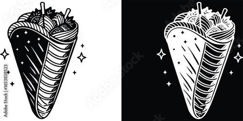 Craving deliciousness? Mouthwatering wrap design perfect for food lovers and restaurant promotions today