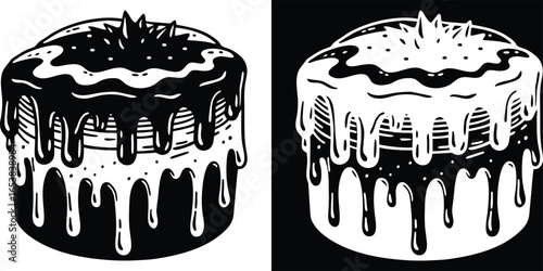 Delicious cake with dripping glaze, a sweet treat that will bring joy to all with tempting design