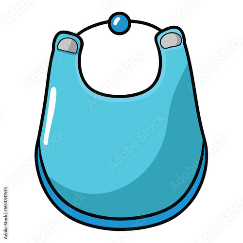 A Clean Blue Silicone Baby Bib on a Pure White Background - Adorable and Practical