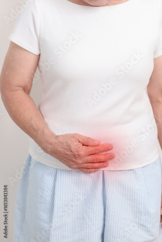 Wallpaper Mural Elderly woman having Bladder pain for concepts of Bladder disease, Cancer Awareness Month May, Cystitis, Bladder Stone, urinary tract infection, UTI, Urethritis, Pyelonephritis, Urinary incontinence Torontodigital.ca