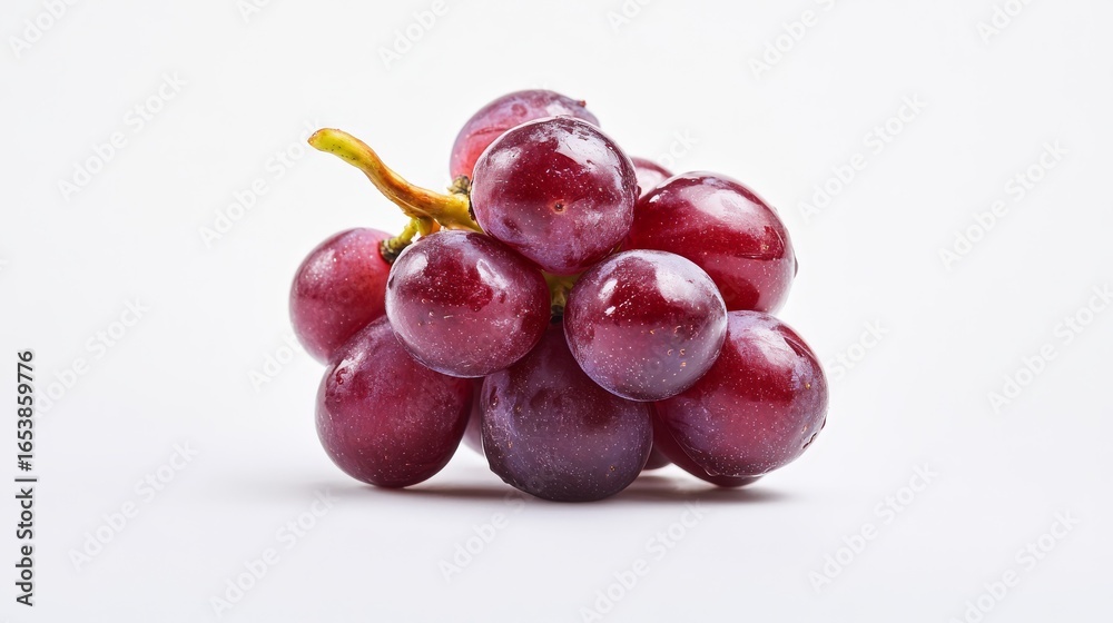98.Single red grape cut open, soft juicy flesh and delicate texture visible, isolated against a white backdrop for a crisp and natural presentation 98.Single red grape cut open, soft juicy flesh and delicate texture visible, isolated against a white backdrop for a crisp and natural presentation