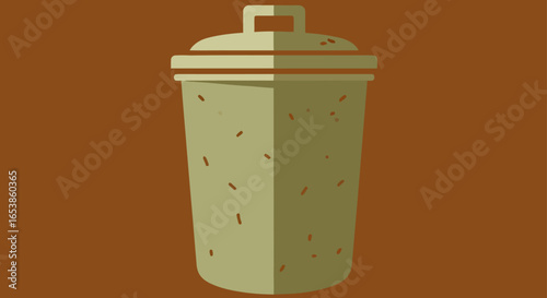 compost bin with lid a green waste container sitting ready for organic household refuse promoting recycling and environmental sustainability for eco-conscious homes