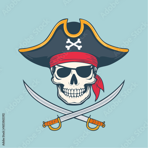 Pirate Skull and Crossed Swords