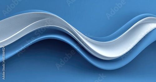 Abstract blue and white wave forms