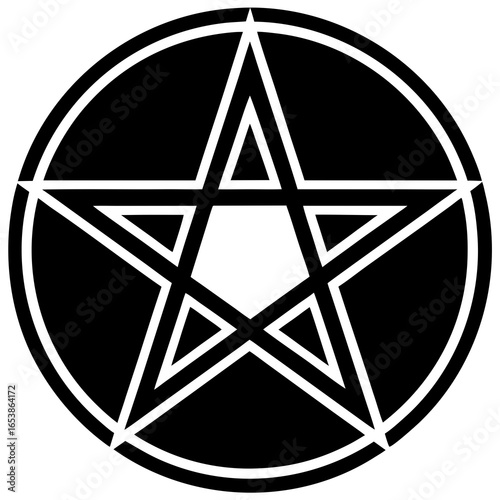 Pentagram symbol silhouette vector illustration