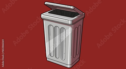bin with an open lid for compost and waste ideal for promoting recycling and environmental awareness symbolizing eco-friendly practices for a sustainable future and reducing landfill waste.