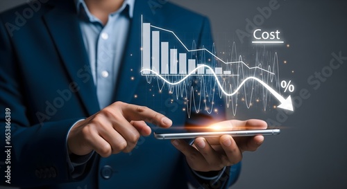 Wallpaper Mural the concept of cost reduction and a decrease in expenses over time. Torontodigital.ca