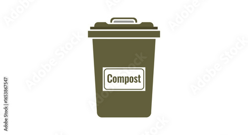 Compost bin for organic waste emphasizing eco-friendly waste management in a sustainable environment perfect for illustrating recycling concepts and environmental consciousness.