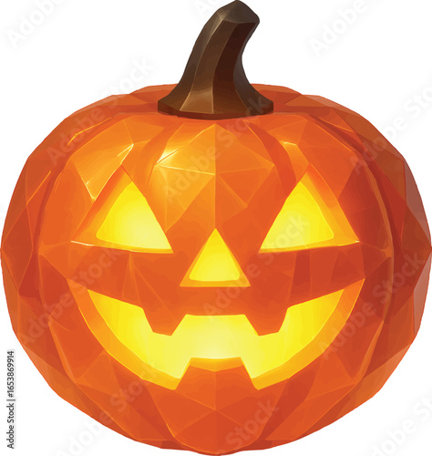 Crystal Pumpkin Lantern 3D Illustration