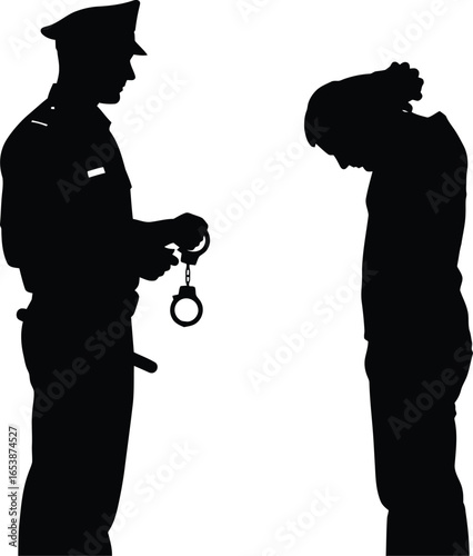 Police arrest silhouette law enforcement crime investigation