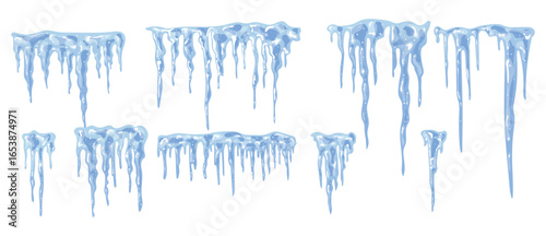 Winter icicles clipart vector illustration