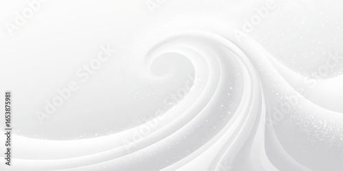 Abstract background featuring soft, overlapping curves in a monochromatic palette of white and gray, with a faint glitter effect.
