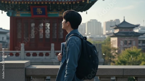 Contemplative Student in Ancient China