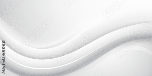 Abstract background featuring soft, overlapping curves in a monochromatic palette of white and gray, with a faint glitter effect.