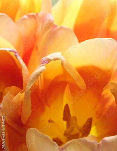 Wallpaper Mural Close-up of Orange Tulips, Indoor Setting Torontodigital.ca
