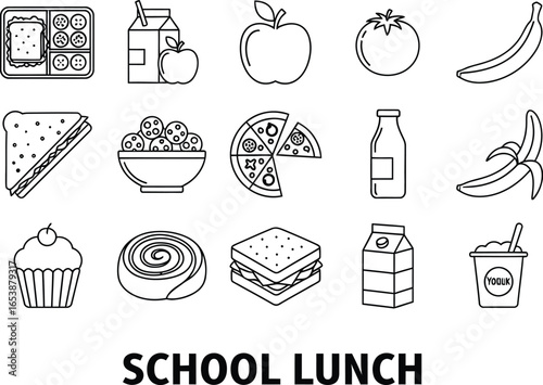 School lunch ideas healthy food for kids back to school meal prep lunchbox vector