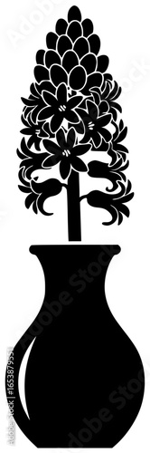 Hyacinth flower in a vase with beautiful colorful flowers on a windowsill and table