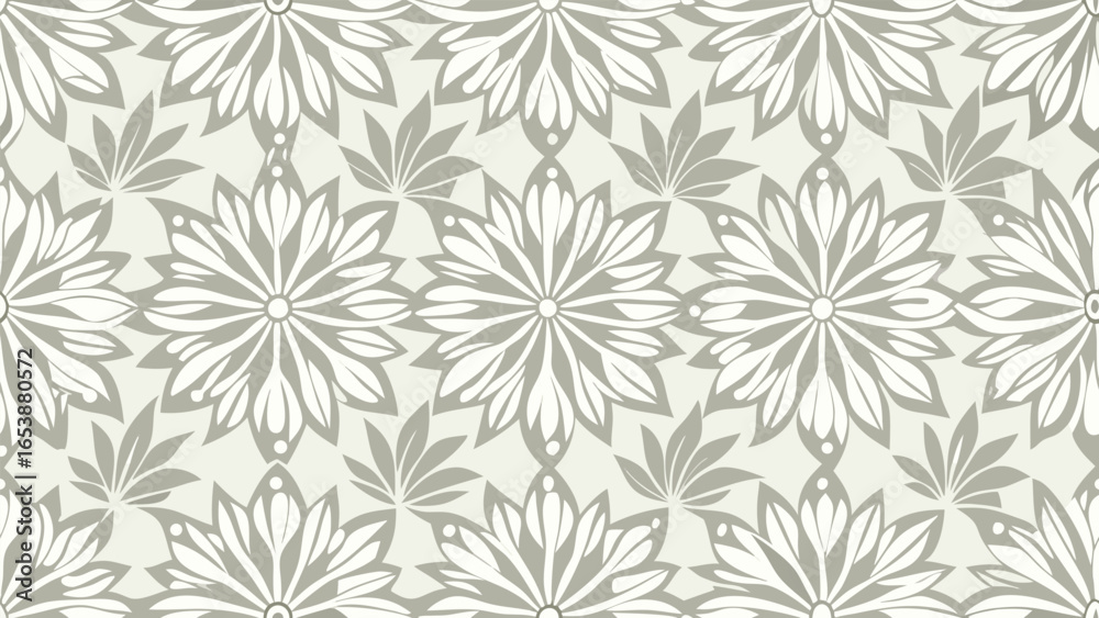 Fototapeta premium Subtle repeating pattern of stylized floral elements with a vintage feel