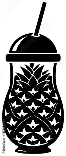 Pineapple on the table with fruit basket and kitchen slicing juicing dessert topping garden tree growth