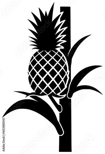 Pineapple on the table with fruit basket and kitchen slicing juicing dessert topping garden tree growth