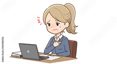 Stressed Businesswoman Experiencing WorkRelated Anxiety.