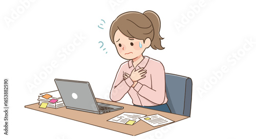 Stressed Businesswoman Overwhelmed by Workload.