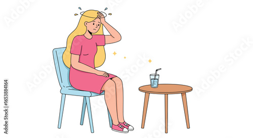 Young Woman Experiencing Dizziness and Headache 1.