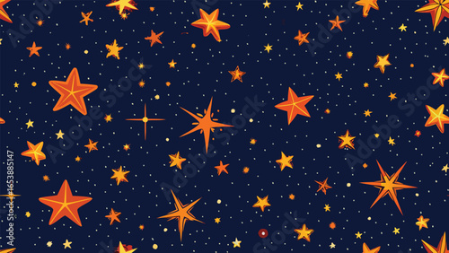 Vast star strewn night sky with cosmic celestial elements