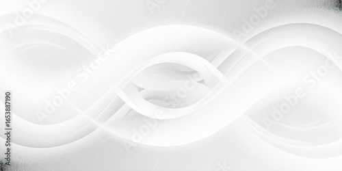 Abstract background featuring soft, overlapping curves in a monochromatic palette of white and gray, with a faint glitter effect.