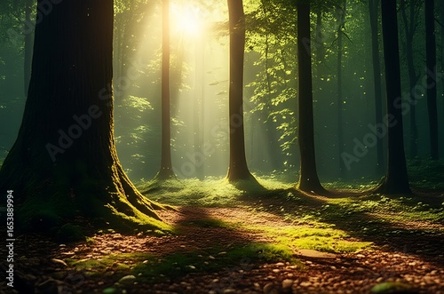 Sunlight in the forest