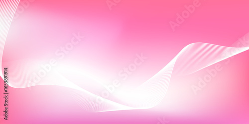 Abstract pink gradient background with shining lines waves. Minimalist background for banner, poster, cover, brochure, flyer, website