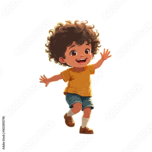 little boy jumping