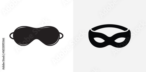 Two black masks one for sleep one for disguise