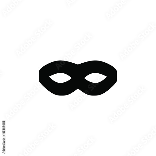 Simple black masquerade mask illustration on white background