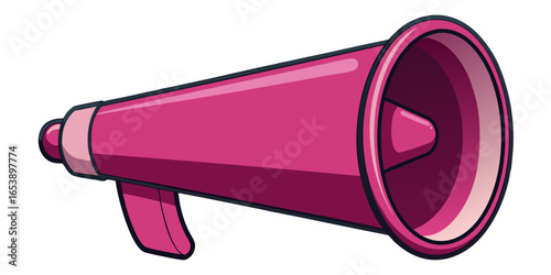 3D rendering dark pink isolated megaphone loudspeaker isolated  icon  cartoon style audio objects isolated on white background vector illustration 