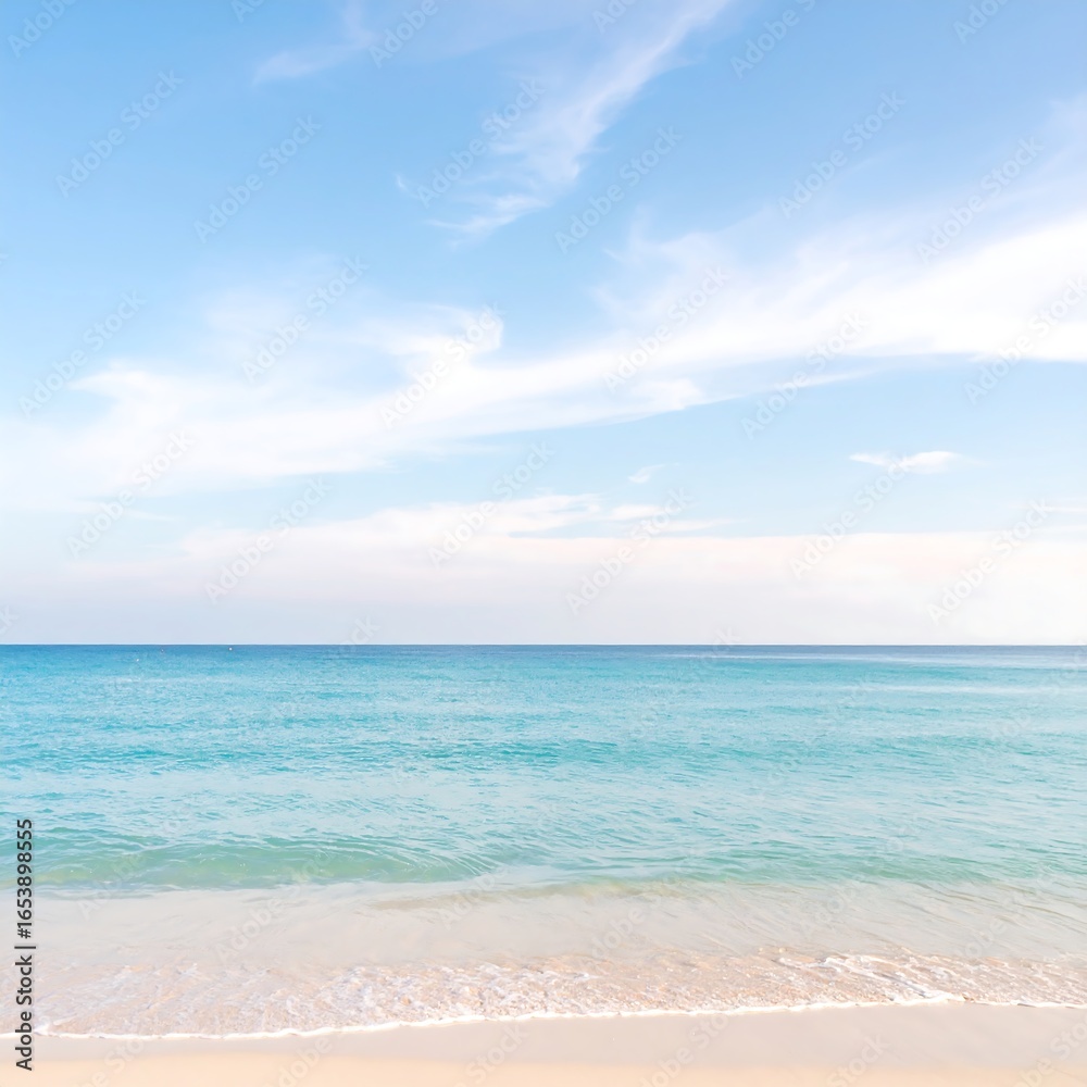 Serene Beachscape Ocean, Sky, and Sand Serene Beachscape Ocean, Sky, and Sand