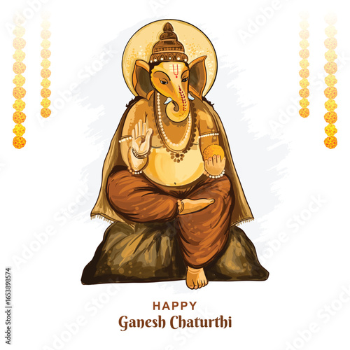Illustration of lord ganpati background for ganesh chaturthi holiday card background