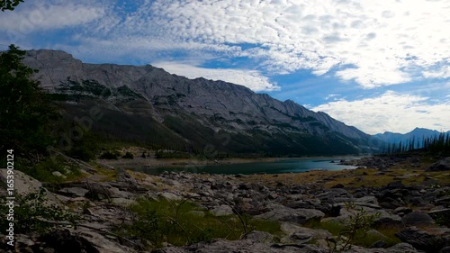 Rocky Mountains Lake and Clouds – Scenic Landscape in British Columbia