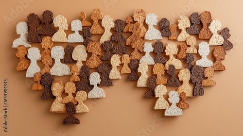 Diverse people heart shape