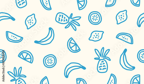 Cute mix fruits pattern background vector design