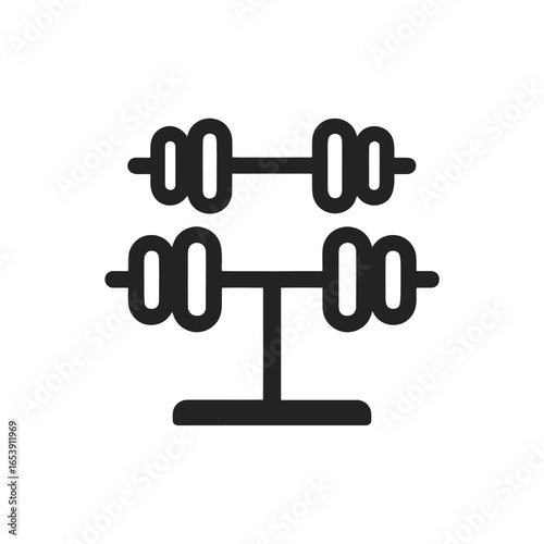 Dumbbell Rack with Weights in Gym Fitness Center