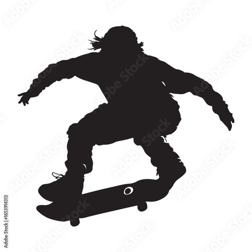 silhouette of snowboarder jumping