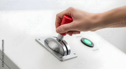 Hand operating control panel lever